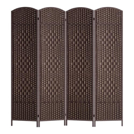 FDW Room Divider 6FT Wooden Screen Folding Privacy Screens Portable Wall Dividers for Home Office Bedroom, Dark Brown FDW