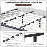 ACCOHOHO Rustic King Size Bed Frame with Tall Full-Panel Headboard and Storage Drawers in Antique White ACCOHOHO