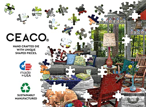 Ceaco - Tracy Flickinger - Lake Cabin - Oversized 300 Piece Jigsaw Puzzle, 24 x 18 Ceaco