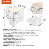 VEVOR Kitchen Island Cart with Solid Wood Top, 45.3" Width Mobile Carts with Storage Cabinet, Rolling Table with Spice Rack, Towel Rack, Drop Leaf and Drawer, Portable Islands on Wheels, White VEVOR