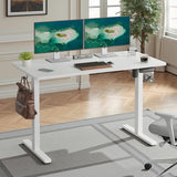 Casaphoria 48 x 24 inches Electric Standing Desk, Sit to Stand Desk with Memory Height Adjustment, Home Office Computer Desk for Writing and Games, White Casaphoria