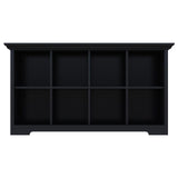 OSCHF Cube Shelf Bookcase with Base - Wooden 2 Tiers Floor Standing Low Storage Cabinet for Home and Office, 8-Cube Lattice Bookshelf, Black