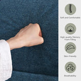 AMICLIBER Convertible Futon Sofa Bed,Blue Linen Modern Futon Couch,Memory Foam Loveseat Sleeper Recliner,Detachable Cushion,Adjustable Backrest & Armrest,Couches for Living Room,Office,Apartment AMICLIBER