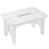 Wooden Step Stool for Adults, 9" Portable Wood Step Stool for Kids, Heavy Duty Bedside One Step Stool with 550 Lbs Load Capacity, Non-Slip White Foot Step Stool for Kitchen Bathroom Bedroom Eiwoda