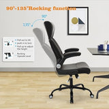 Clearance Executive Office Chair, Ergonomic Leather Desk Chair - Widened Adjustable Headrest with Flip-Up Arms, High Back Computer Swivel Task Chair with Lumbar Support, Brown ZLHECTO