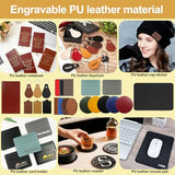 Vercleuim 134pcs Laser Engraving Blanks Kit, 28 Types Laser Engraving Supplies & Engraver Accessories with Basswood, PU Leather, Metal, Acrylic, Fabric for Laser Cutter Engraver vercleuim