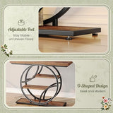 Huuger 41.3 Inch Entryway Table, Industrial Console Sofa Table with Storage, Accent Table with Shelves, for Entry, Hallway, Entrance, Foyer, O-Shaped Metal Frame, Rustic Brown Huuger