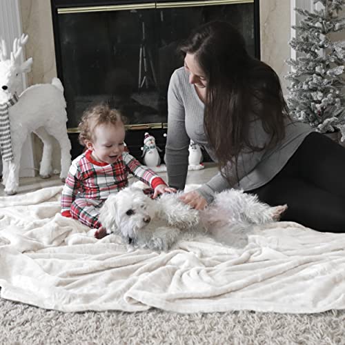 Bedsure GentleSoft Fleece Blankets King Size White - Bed Blanket Soft Lightweight Plush Cozy Fuzzy Luxury Microfiber, 108x90 inches Bedsure