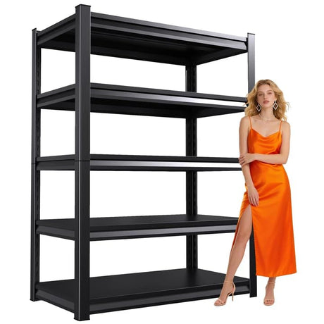 FFVVGH 72 ”H Garage Shelving Heavy Duty, Garage Storage Shelves 2500LBS Industrial Shelving Unit, Adjustable Metal Shelving, Steel Garag Organizer, Rack Shelf for Basement, 72 ”H×36”W×16”D FFVVGH