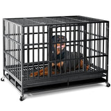 Oranland 48 inch Heavy Duty Indestructible Dog Crate,2025 New Upgraded Reinforced Baseplate for Large Dogs,XL Dog Crate for High Anxiety Dogs/Max Load Capacity 250lbs/Double Door with Wheels Oranland