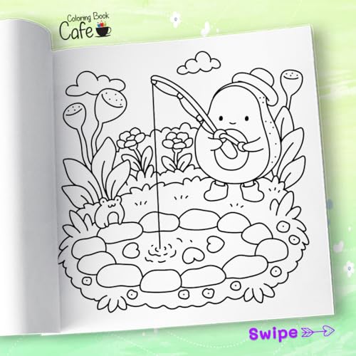 Cozy Foodie: Coloring Book for Adults and Teens Featuring Adorable Fruit and Veggie Characters in Whimsical Cozy Scenes WoodArtSupply