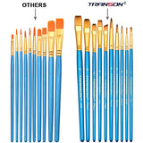 Transon 20pcs Bulk Artist Paint Brush Set for Acrylic Watercolor Gouache Hobby Craft Face Painting TRANSON