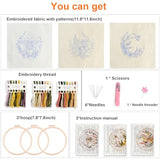 Myfelicity Embroidery kit for Adults, 3-Piece Bee and Butterfly Floral Designs, Including Tools Handmade Embroidery Hoop Art Set (Yellow)