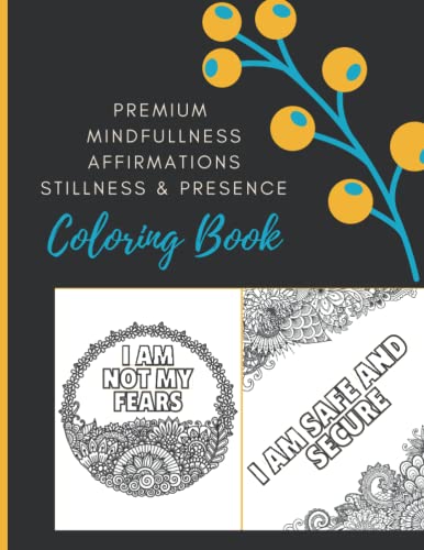 Stillness & Presence Mindfullness Affirmations with beautiful borders coloring book: Premium coloring book to help promte relaxion for adults and older teens WoodArtSupply