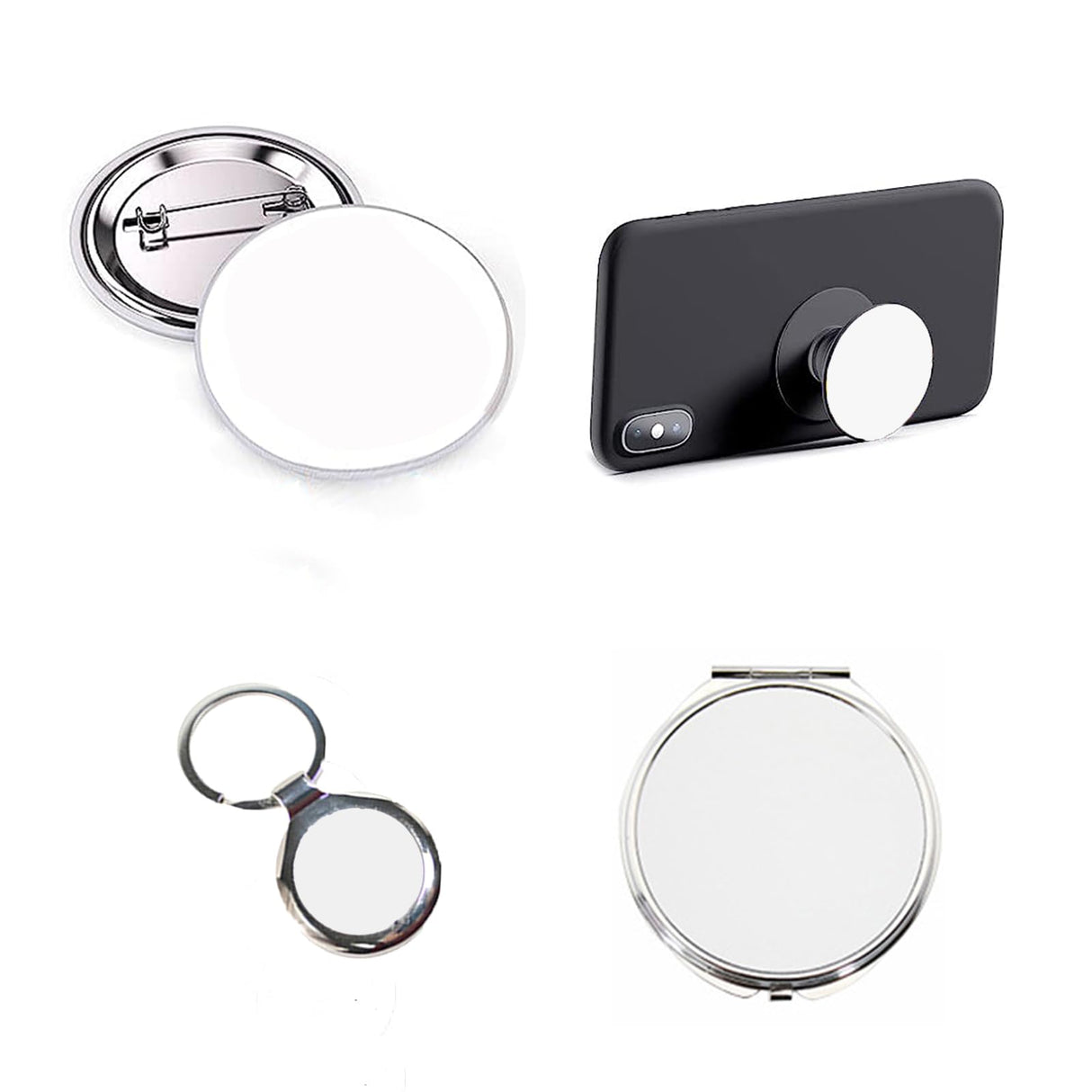 Muka 100Pcs 1 Inch Round Sublimation Blank Aluminum Sheets, Aluminum Board Heat Transfer for Breastpin, Retractable Badge Holder, Photo Tray, Collapsible Phone Holders Muka