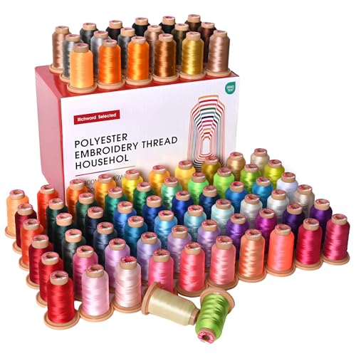 Poolin EOC06 Embroidery Machine +80 Colors Embroidery Threads+144pcs Prewound Bobbins,Embroidery Machine for Home,Small Business 7.9x11 Inches
