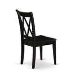 East West Furniture CLC-BLK-W Clarksville Dining Chairs - Double Cross Back Wooden Seat Chairs, Set of 2, Black East West Furniture