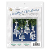SOLID OAK Nostalgic Christmas Beaded Cyrstal Ornament Kit - Frosty Crhistmas Trees Makes 4 Solid Oak