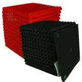 52 Pack Black red 1" x 12" x 12" Acoustic Wedge Studio Foam Sound Absorption Wall Panels XIN&LOG