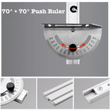 Precision Miter Gauge, Miter Gauge for Table Saw, with Miter Gauge Fence and Limit Stopper, 140° Angle Stops, Adjustable for Bandsaw Router Table, 250mm x 300mm WoodArtSupply