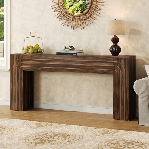 knoworld 70.9-Inch Long Entryway Console Table, Farmhouse Sofa Table for Entrance and Hallway, Wood Narrow Table with Handcrafted Line Detailing for Living Room and Behind Couch knoworld