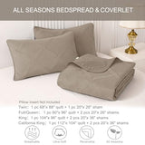 Exclusivo Mezcla Full Queen Size Quilt Set with Modern Striped Pattern, 3 Pieces Summer Lightweight Taupe Quilts Bedding Set, Soft Bedspreads Coverlets for All Seasons Exclusivo Mezcla