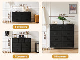 DUMOS Dresser for Bedroom, 5 Storage Drawers, Wide Fabric Closet Chests Organizer Tower Furniture with Wooden Top Metal Frame for Clothes, Guest Room, Living Room, Hallway, Entryway DUMOS