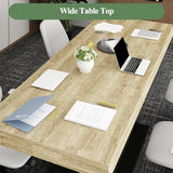 WOODTIME Extendable Conference Table for 6-8 People, 63" to 78.7" Rectangle Meeting Seminar Table for Office Conference Room, Black & Brown WOODTIME