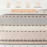 Hyde Lane Boho Queen Comforter Set, Modern Farmhouse Full Size Bedding, Cotton Top with Neutral Rustic Clipped Jacquard Stripes, Tufted Bed Sets, 3-Pieces Including Matching Pillow Shams (90" x 90") Hyde Lane