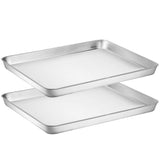 Wildone Baking Sheet Set of 2 - Stainless Steel Cookie Sheet Baking Pan, Size 16 x 12 x 1 inch, Non Toxic & Heavy Duty & Mirror Finish & Rust Free & Easy Clean Wildone