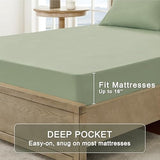 FreshCulture Full Sheet Set - Ultra Soft Sheets Full Size Bed - Brushed Microfiber - Deep Pockets - Easy Care - Cooling & Breathable - 4 Pieces Hotel Luxury Full Size Bed Sheets (Sage Green) FreshCulture