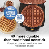 Hamilton Beach Belgian Waffle Maker with Removable PFAS-Free Durathon Nonstick Coated Plates, Easy Flip, Ceramic Grids, Black (26031) Hamilton Beach