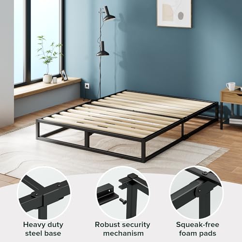 ZINUS Joseph 10 Inch Platform Bed Frame, Wood Slat Support, No Box Spring Needed, Eco Friendly WonderBox(TM) Packaging, Easy Assembly, Black, Full ZINUS