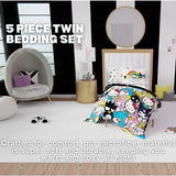 Franco Collectibles Hello Kitty & Friends Bedding 5 Piece Super Soft Comforter and Sheet Set with Sham, Twin, (Official Licensed Product) Franco