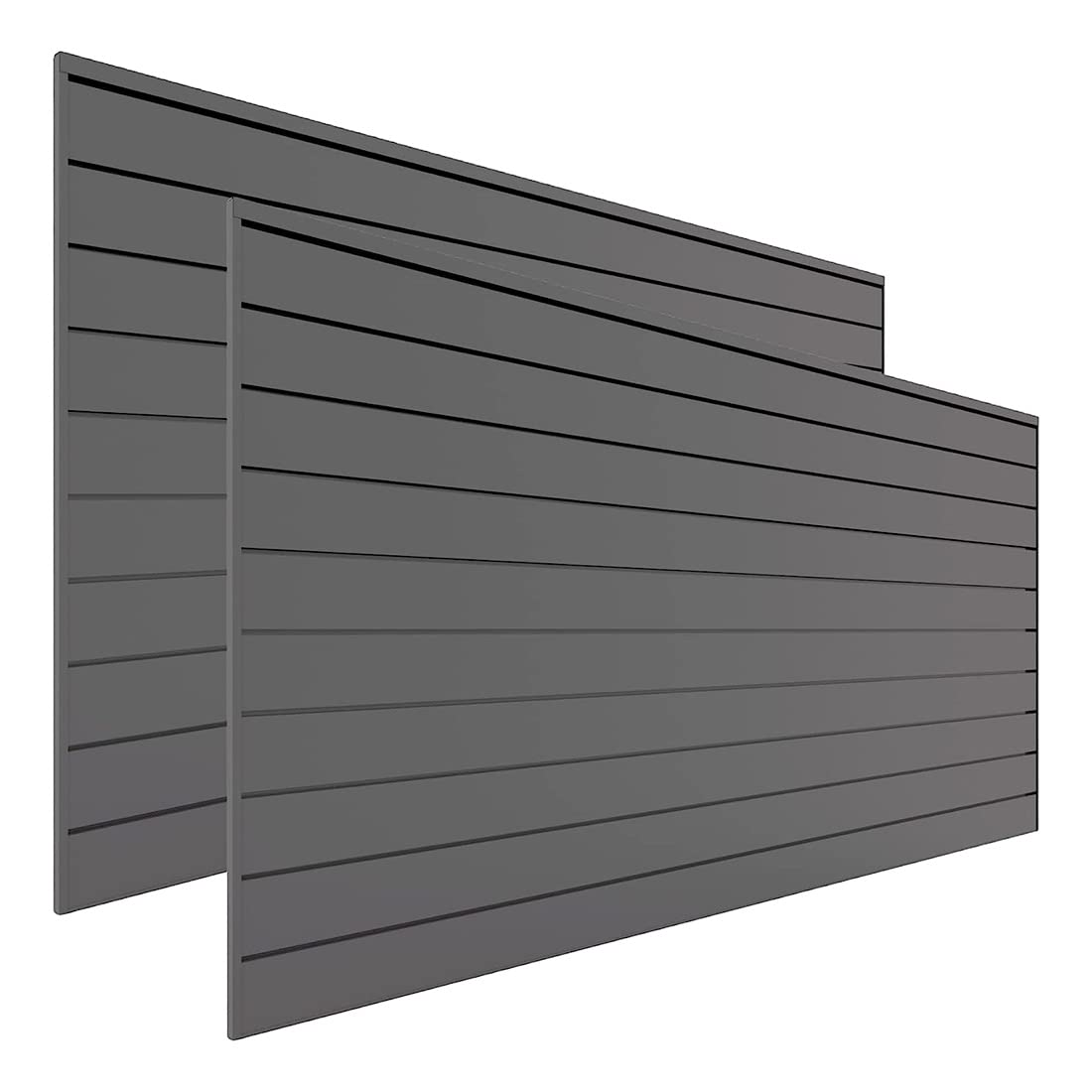 Proslat Garage Storage PVC Slatwall Panels - 2 Packs of 8 ft. x 4 ft. Sections (20 Single slats which Make up 64 sq.ft Once Installed) (Charcoal) (Dark Gray) PROSLAT