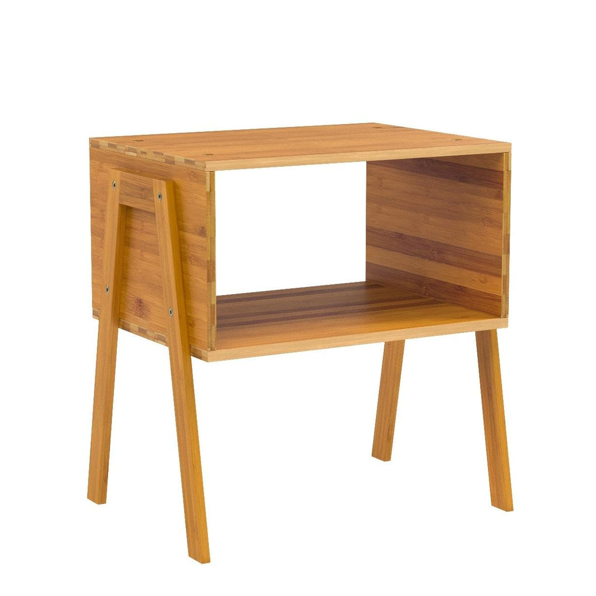 Pipishell Bamboo Stackable End Tables, Wood Living Room Nightstand, Bedside Tables for Bedroom Storage, 2PCS Pipishell