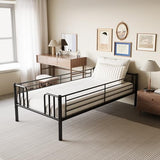 DNChuan Twin Over Twin to King Bunk Bed with Pop Up Trundle, Can Be Divided Into 2 Beds for Kids Boys Adults Girls, Metal Frame with Headboard and Footboard, Black DNChuan