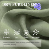 Simple&Opulence French Linen Flat Sheet,100% Natural Flax Bedding Sheet with Stone Washed King Size(108''x102'') Ultra Soft Breathable-1 Piece Flat Top Sheet Only Basic Style, Sage Green Simple&Opulence