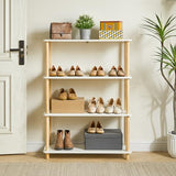 IBUYKE Modern 4-Tier White Wooden Open Bookcase - Versatile Storage & Display Unit for Home and Office IBUYKE