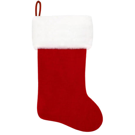 Eoocan 20 Inches Christmas Stockings Red Velvet with White Super Soft Plush Cuff Xmas Stockings Classic Personalized Stocking Decorations for Family Holiday Season Décor Eoocan
