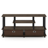 Furinno JAYA Large Stand for up to 50-Inch TV, Columbia Walnut/Black/Dark Brown Furinno