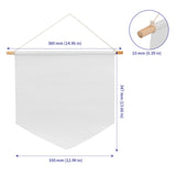 SOUJAP 6 Pcs Blank Canvas Banners, 13 x 13.7 Inch Pin Wall Display Banners with Wooden Dowel and rope, White Canvas Banners Flags for Decorating, DIY SOUJAP