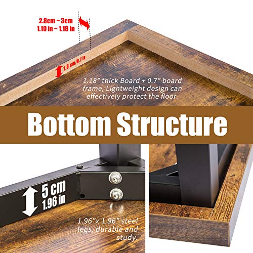 TOPSKY 59" Big Large Computer Office Desk 1.88" Thickness Desktop (Rustic Brown) TOPSKY