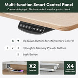 CubiCubi Standing Desk with Wood Drawers, 48" x 24" Electric Height Adjustable Table with Monitor Shelf, 3 Drawers and Open Storage, Computer Home Office Sit and Stand up Workstation, Maple CubiCubi
