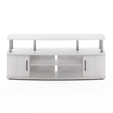 Furinno JAYA Large Entertainment Stand for TV Up to 55 Inch, White Oak/Chrome Furinno