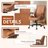 Ergonomic Office Chair 330LBS, Reclining Swivel Mid Back Desk Chair with Adjustable Height, Thickened Cushions, Comfy Executive Armchair for Home Office Synorla