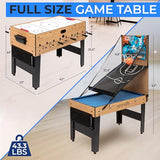 SereneLife 48" 6-in-1 Multi Game Table, Full-Size Indoor and Outdoor Arcade Sports Table with Pool, Air Hockey, Foosball, Basketball, Table Tennis, Dining Table, for Family, Kids, Adults SereneLife