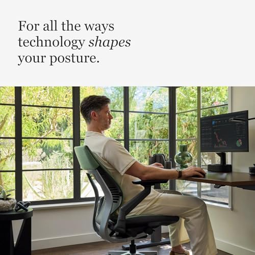 Steelcase Gesture Office Chair - Ergonomic Work Chair with Wheels for Carpet - Comfortable - Intuitive-to-Adjust for Desk - 360-Degree Arms - Graphite Gray Fabric Steelcase