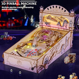 DIY Miniature Pinball Machine Kits, 3D Wooden Puzzles for Adults, Wooden Models for Adults to Build, Fun Toys Gifts for Ages 14+ Fuiltee