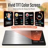 EILISON Smart Kitchen Scale with Nutrition Calculator, Digital Food Scale, Large TFT Color Display, Bluetooth App for 999+ Foods, Calorie Counter & 24 Nutrients Analyzer, 5000g Capacity (Black)